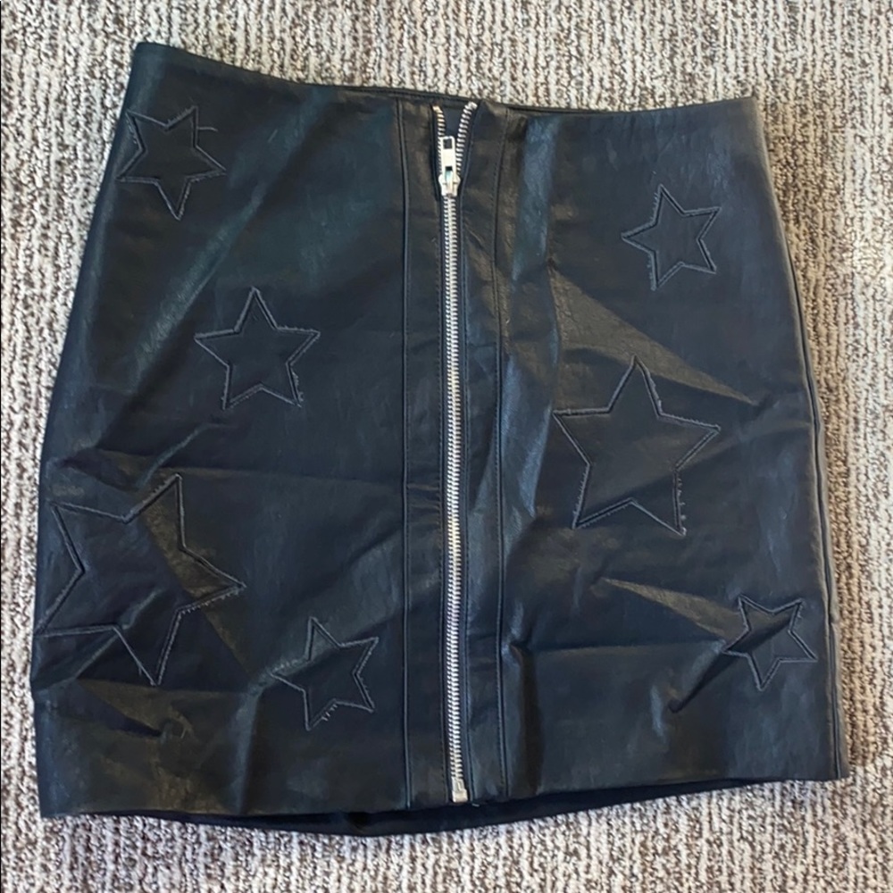 faux leather black skirt